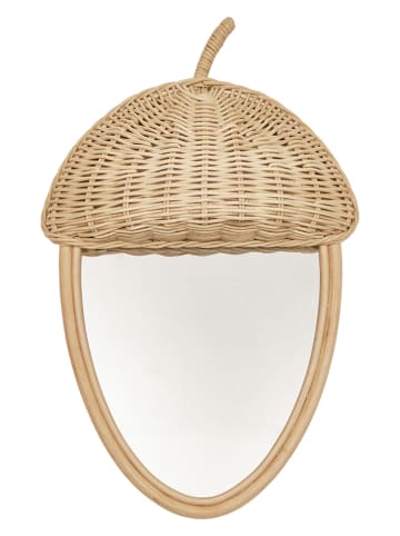 OYOY mini Rotan spiegel "Acorn" beige - (H)42 x (L)31 x (B)8 cm