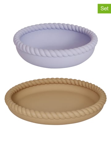 OYOY mini 2-delige set: bord en kom "Mellow" paars/beige - vanaf de geboorte