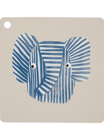 OYOY mini Tischset "Erik Elephant" in Blau - (L) 38 x (W) 38 cm