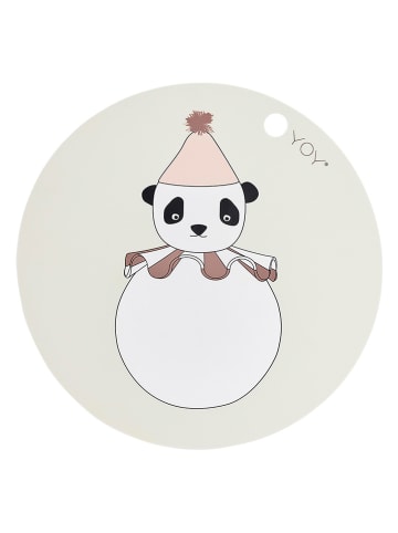 OYOY mini Tischset "Panda Pompom" in Crème - Ø 39 cm