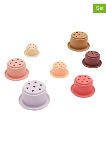 OYOY mini 7er-Set: Stapelbecher "Tawa" in Bunt - (H)24,5 x Ø8 cm - ab Geburt