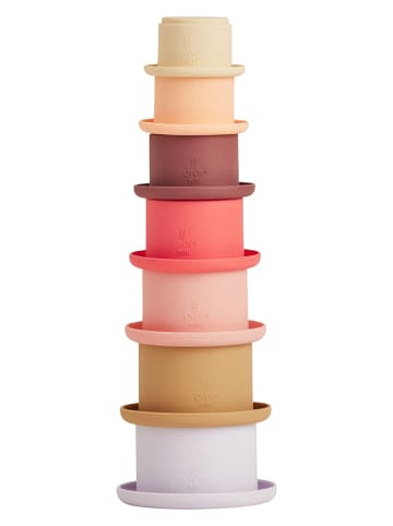OYOY mini 7er-Set: stapelbekers "Tawa" meerkleurig - (H)24,5 x Ø 8 cm - vanaf de geboorte