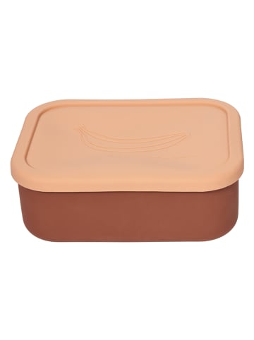 OYOY mini Lunchbox "Yummy" in Braun/ Orange (L)19,5 x (W)14,7 cm