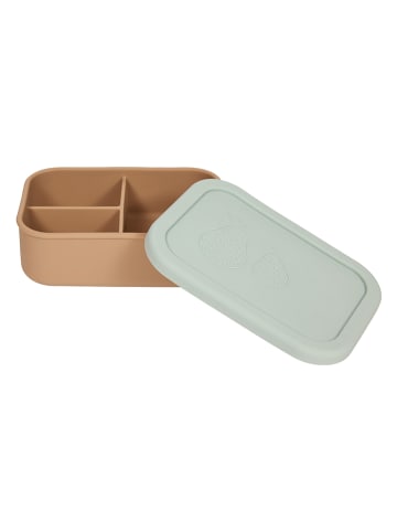 OYOY mini Lunchbox "Yummy" beige/groen - (H)17,3 x (B)12,4 cm
