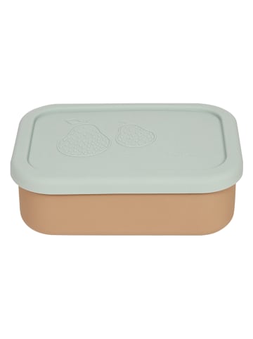 OYOY mini Lunchbox "Yummy" beige/groen - (H)17,3 x (B)12,4 cm