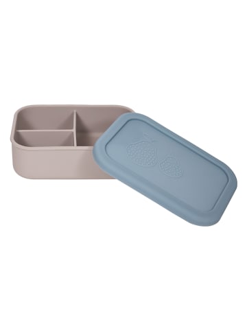 OYOY mini Lunchbox "Yummy" in Beige/ Blau (L)17,3 x (W)12,4 cm