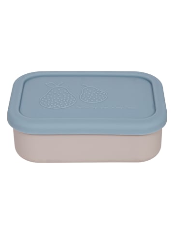 OYOY mini Lunchbox "Yummy" in Beige/ Blau (L)17,3 x (W)12,4 cm