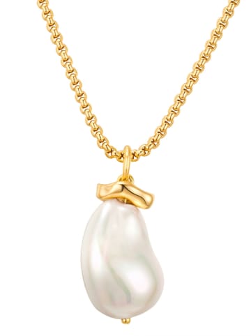 Perldesse Vergold. Halskette mit Anhänger - (L)48 cm