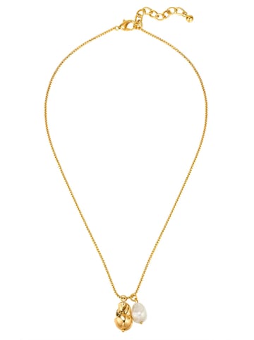 Perldesse Vergold. Halskette mit Anhänger - (L)46,5 cm