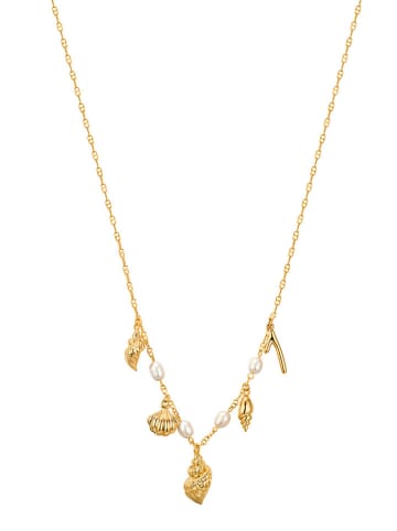 Perldesse Vergold. Halskette mit Perlen - (L)47,5 cm
