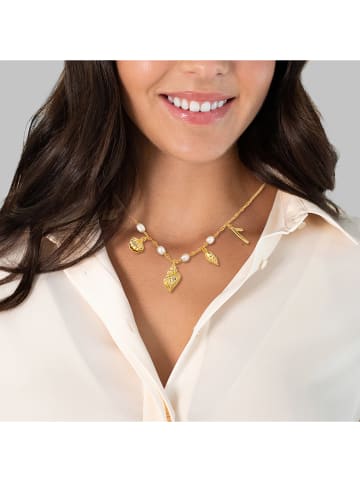 Perldesse Vergold. Halskette mit Perlen - (L)47,5 cm