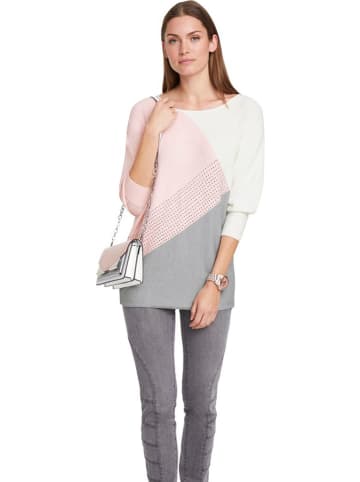 Heine Sweter w kolorze jasnoróżowo-jasnoszarym