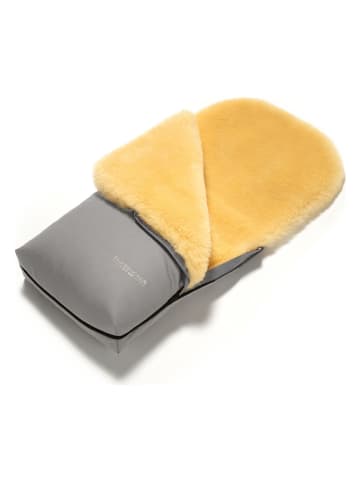 Hofbrucker Lammfell-Fußsack "Putzi" in Grau - (L)90 x (B)34 cm