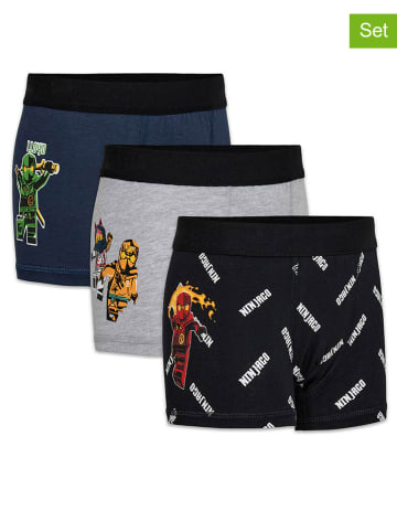 LEGO 3-delige set: boxershorts donkerblauw/grijs/meerkleurig