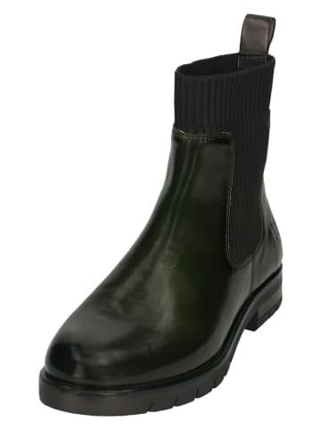 Bagatt Leder-Chelsea-Boots in Dunkelgrün/ Schwarz