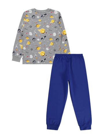 CIVIL Pyjama in Grau/ Blau