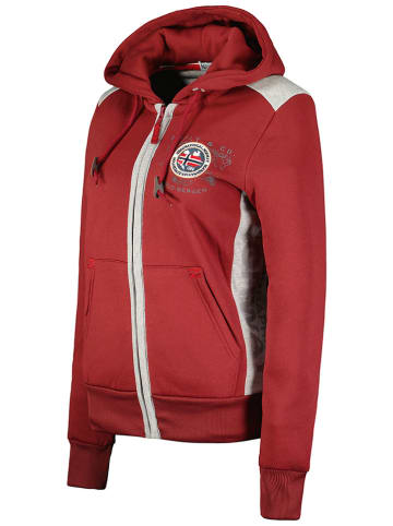 Geographical Norway Sweatvest "Girly lady" rood