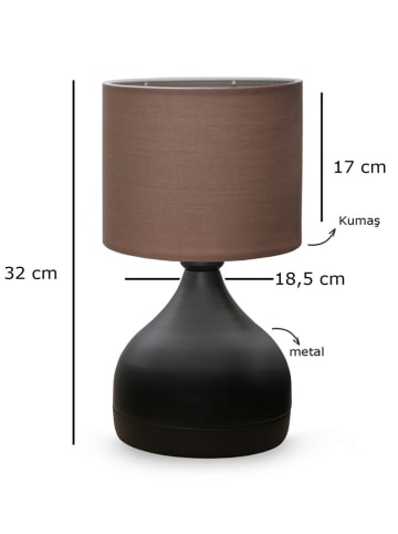 ABERTO DESIGN Tafellamp bruin/zwart - (H)32 x Ø 18,5 cm