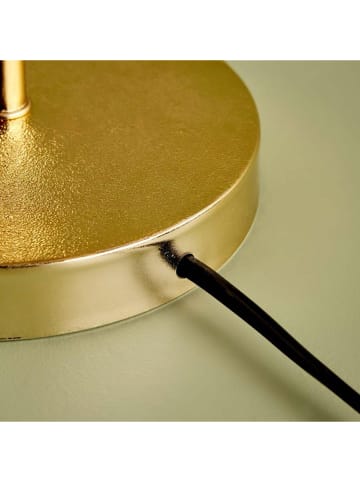 ABERTO DESIGN Tischleuchte in Gold/ Beige - (H)37 x Ø 22 cm