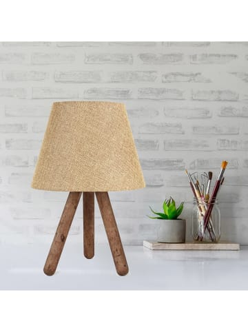 ABERTO DESIGN Lampa stołowa w kolorze beżowo-brązowym - wys. 33 x Ø 22 cm