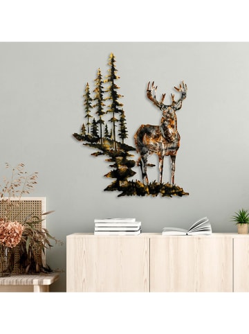 ABERTO DESIGN Dekoracja ścienna "Deer" - szer. 65 x 79 cm