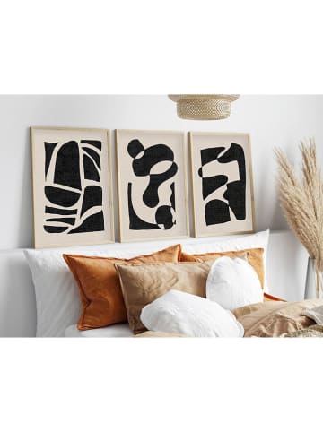 ABERTO DESIGN 3er-Set: Gerahmte Kunstdrucke