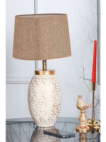ABERTO DESIGN Lampa stołowa w kolorze kremowym - wys. 55 x Ø 26 cm