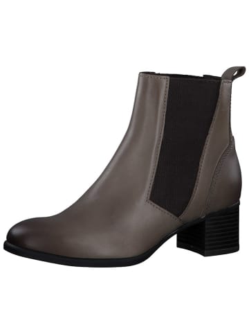 Marco Tozzi Leder-Chelsea-Boots in Taupe