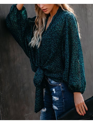 Milan Kiss Blouse blauw/zwart