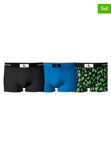 CALVIN KLEIN UNDERWEAR 3-delige set: boxershorts zwart/blauw/groen
