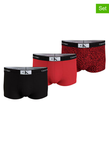 CALVIN KLEIN UNDERWEAR 3-delige set: boxershorts zwart/rood