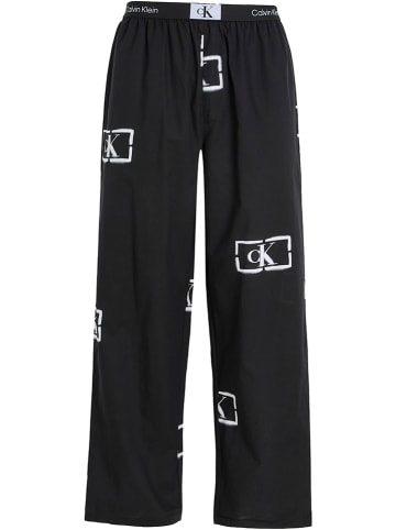 CALVIN KLEIN UNDERWEAR Pyjama-Hose in Schwarz/ Weiß