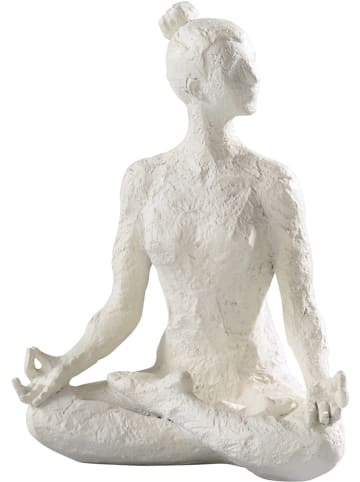 Mascagni Figurka dekoracyjna "Yoga" w kolorze białym - wys. 23,5 cm