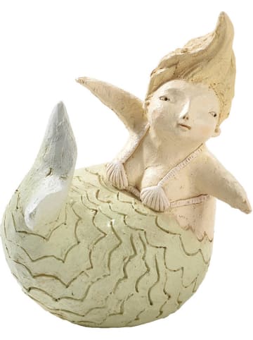Mascagni Decoratief figuur "Mermaid" crème/groen - (B)19,8 x (H)24,5 cm