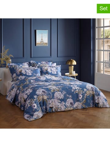 maison héritage PARIS Satynowe poszewki (2 szt.) "Hortensia" w kolorze niebieskim na poduszki