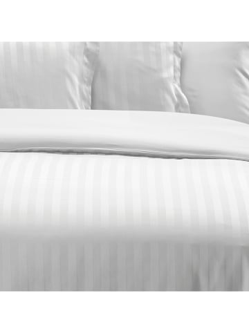 maison héritage PARIS Komplet pościeli satynowej "Dobby" w kolorze białym