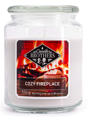 Candle Brothers Geurkaars "Cozy Fireplace" wit - 510 g