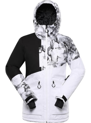 Alpine Pro Kurtka narciarska "Uzera" w kolorze biało-czarnym