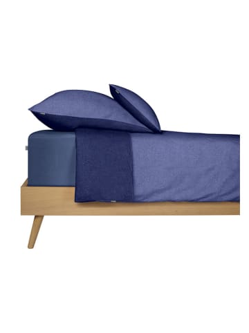 Schiesser Fijnbiber hoeslaken "Finni" blauw