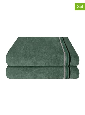 Schiesser Ręczniki prysznicowe (2 szt.) "Skyline" w kolorze ciemnozielonym