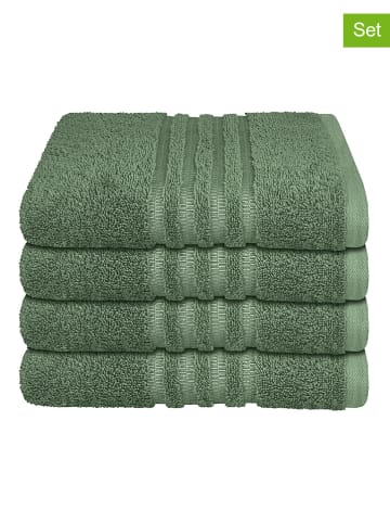 Schiesser 4-delige set: handdoeken "Milano" groen
