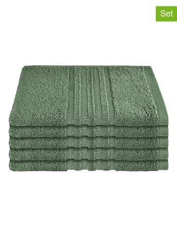 Schiesser Ręczniki (5 szt.) "Milano" w kolorze zielonym dla gości