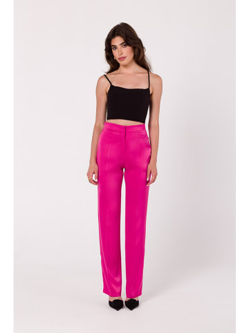 Makover Spodnie w kolorze różowym