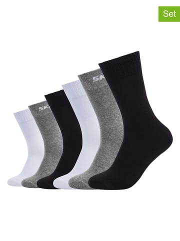 Skechers 6-delige set: sokken zwart/wit/grijs