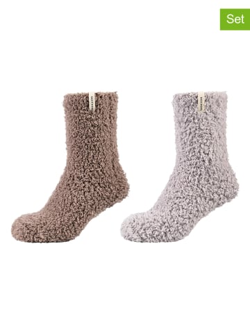 Skechers 2er-Set: Socken in Creme/ Hellbraun