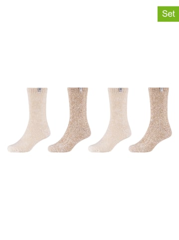 Skechers 4-delige set: sokken crème/beige