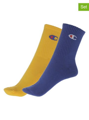 Champion 2-delige set: sokken geel/donkerblauw