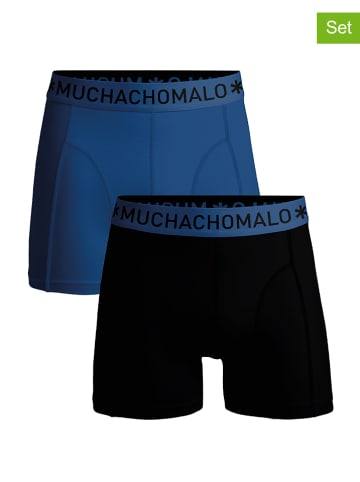 Muchachomalo Bokserki (2 pary) w kolorze czarnym i niebieskim