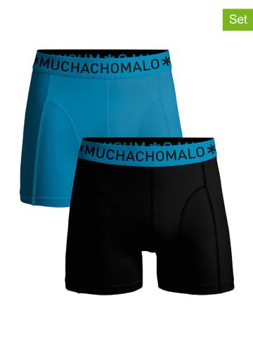 Muchachomalo 2er-Set: Boxershorts in Türkis/ Schwarz