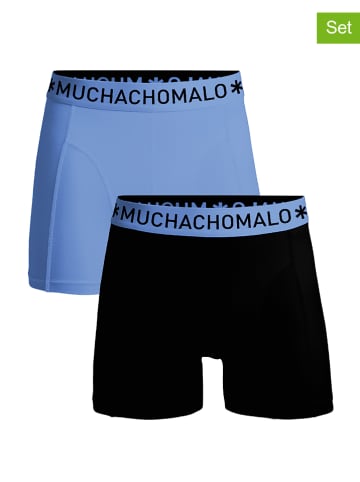 Muchachomalo 2er-Set: Boxershorts in Schwarz/ Hellblau